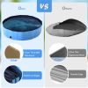 63 Inch Foldable Leakproof Dog Pet Pool Bathing Tub Kiddie Pool for Dogs Cats and Kids