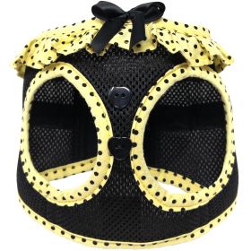 American River Choke Free Dog Harness (Color: Yellow and Black Polka Dot Ruffle, size: X-Small)