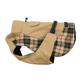 Alpine All-Weather Dog Coat (Color: Beige Plaid, size: 3X-Large)