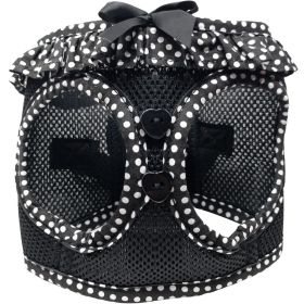 American River Choke Free Dog Harness (Color: Black and White Polka Dot Ruffle, size: large)