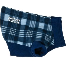 Highline Fleece Dog Coat (Color: Blue Plaid, size: Size 26)