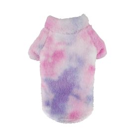 Soft Plush Pullover (Color: Tie-Dye Pink & Purple, size: X-Large)