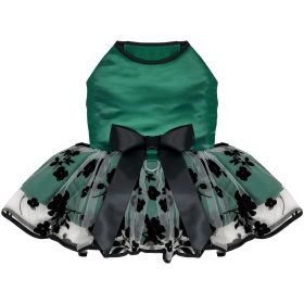 Green and Black Satin Dress (size: X-Small)