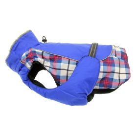 Alpine All-Weather Dog Coat (Color: Royal Blue PLaid, size: large)