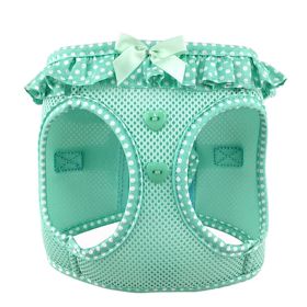 American River Choke Free Dog Harness (Color: Teal Polka Dot Ruffle, size: medium)