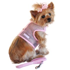 Cool Mesh Dog Harness (Color: Solid Pink, size: large)