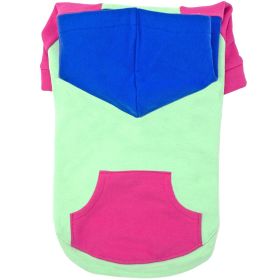 Color-Block Flex Fit Hoodie (Color: Pink on Mint, size: small)