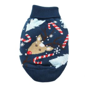 Dog Cable Knit 100% Cotton Sweater Ugly Reindeer (size: X-Small)