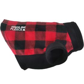 Highline Fleece Dog Coat (Color: Red and Black Plaid, size: Size 10)