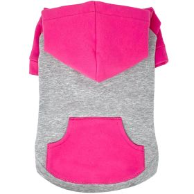 Color-Block Flex Fit Hoodie (Color: Pink on Gray, size: medium)