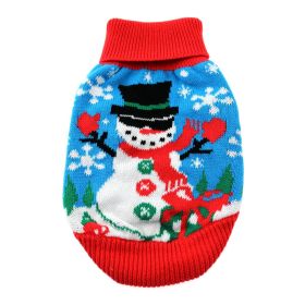 Dog Cable Knit 100% Cotton Sweater Ugly Snowman (size: small)