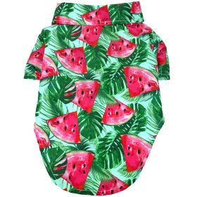 Hawaiian Camp Shirt (Color: Juicy Watermelon, size: small)