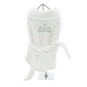 Luxury Dog Bath Robe (Color: Silver Tiara, size: medium)